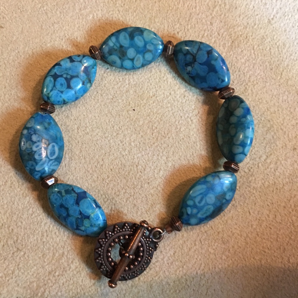 Handmade Blue Agate Bracelet